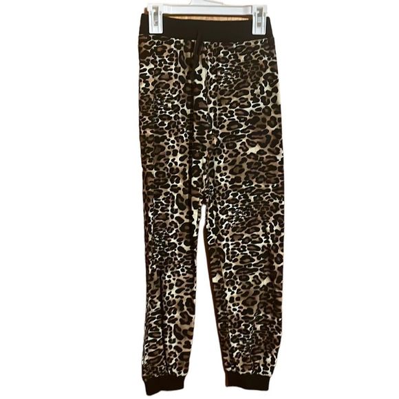 •LULU LUV•LITTLE GIRLS LEOPARD PRINT JOGGER LEGGING IN SIZE 14/16 - Picture 1 of 5